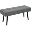 HOMCOM Panca da Camera da Letto, Panca Imbottita in Tessuto Effetto Velluto e Acciaio con Design Trapuntato, Panchetta Fondo Letto Portata 300 kg, per Ingresso e Soggiorno, 100x36x45cm, Grigio