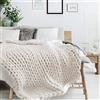 HOME DECO FACTORY Plaid Pile Maglia Grossa Chunky Avvolgente Ecru | Acrilico, plaid coperta pile, maglia grossa chunky, morbido e avvolgente, divano o letto, ecru