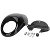 BHYShop Gloss nero 5 3/4 mascherina mascherina frontale zanzariera visiera per Harley 1200 883