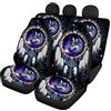Belidome Galaxy Wolf Dreamcatcher Set di 4 coprisedili per auto, accessori per auto, decorazione universale, elasticizzato, lavabile