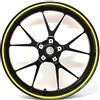Finest Folia Adesivi per cerchioni, larghezza 7 mm, cromati, ologramma con strumento di montaggio da 16", 17", 18", 19", per auto e moto