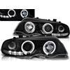 GV-ZONE Fari compatibili con BMW Serie 3 E46 1999 2000 2001 2002 2003 Coupe GV-1184 Luci Anteriori Lampade Fari Driver e Lato Passeggero Set Completo Faro Montaggio Angel Eyes Nero