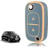 TOOMUME Cover Chiave TPU, Custodia Chiave Adatto per Renault Trafic Twingo Kangoo Megane Clio Captur Modus Master Wind Smart Forfour Fortwo, Copri Chiavi Guscio Chiave Auto Telecomando - Flip Key