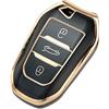 Z.MYUKI 【4 colori】Z.MYUKI 3008 GT Line SUV Cover Chiave con Portachiavi per Peugeot 5008 2017-2022 2023 Accessori Originali (Nero)