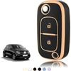 TOOMUME Cover Chiave TPU, Custodia Chiave Adatto per Renault Trafic Twingo Kangoo Megane Clio Captur Modus Master Wind Smart Forfour Fortwo, Copri Chiavi Guscio Chiave Auto Telecomando - Flip Key