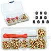 AMANDELIZABE 100 pezzi smontaggio valvola pneumatico strumento, valvole pneumatici strumento, attrezzi per valvole pneumatici, Con 10 tappi per valvola, per auto, biciclette, motociclette