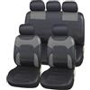 Upgrade4cars Coprisedili Auto Universali Ecopelle Grigio | Set Completo Anteriore e Posteriore per Tutte le Stagioni