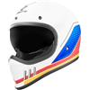 Bogotto FF980 EX-R Caferacer Casco da Croce, bianco/blu/rosso, M