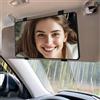 Feisate Specchio Auto Trucco Parasole (Senza illuminazione), Specchio Macchina Passeggero per Donna, Parasole Cosmetico Macchina Passenger Princess, Nero