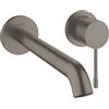 GROHE Essence Rubinetto miscelatore monocomando a parete a 2 fori per lavabo (senza corpo incasso, rompigetto 5,7 l/min, bocca 230 mm, interasse 110 mm), grigio antracite spazzolato, 19967AL1.