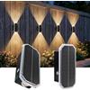 BRIMAX Applique Solare LED Esterno, 3000K-6500K 3 Colori 2 Pezzi
