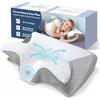 SaiXuan Cuscino Cervicale Ergonomico in Memory Foam - 60×35×7.5/11.5 cm, Federa Rimovibile Lavabile, Cuscino Ortopedico per Dolori Cervicali, Antirussamento, Ideale per Dormire su Schiena o Fianco