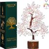ZENFULSTONE Albero della vita in quarzo trasparente per casa, ufficio e scrivania, bonsai fatto a mano per chiarezza, energia positiva e concentrazione, regalo perfetto per la mamma