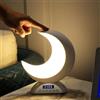 Colexy Lampada da Comodino a Forma di Luna, Luce Notturna con Altoparlante, Sveglia da Comodino Musicale, 20 Colori di Luce, USB Lampada Notturna Dimmerabile per Cameretta, Soggiorno