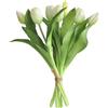 EnixwH 7 Pezzi Tulipani Finti Realistici Fiori Finti Piante Finte che Sembrano Vere Tulipani Artificiali per Bouquet Nozze Decorazione Tavolo Casa Feste Uffici Hotel Fai Da Te (Bianco)
