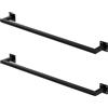 ML DESIGN modern living ML-Design Set 2 Appendiabiti Porta Asciugamani Attacco a Parete 90 x 12 cm in Acciaio Nero per Bagno Cucina Soggiorno Balcone Camera da Letto Porta Salviette da Muro Salvaspazio Peso Supportato 50 kg