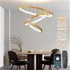 BRIMETI Lampadario a Sospensione per tavolo da pranzo a LED Lampada a Sospensione Nordico Moderno a LED da Soffitto Dimmerabile 3 Luci 45W, per Soggiorno Sala da Cucina Stanza degli (Colore legno)