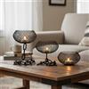 Lxoraziy Set da 3 Portacandele in Ferro Vintage, Portacandele in Metallo a Rete con Base a Catena, Decorazione Industriale per Tavolo e Soggiorno