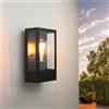Ledvion - Lampada da parete a LED con sensore, dimmerabile, 7,5W, 2100K, IP44, nero, attacco E27, illuminazione esterna