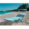 SUSANNA HOME DESIGN Telo Mare con Tasche e Cuscino Gonfiabile - Teli da Mare/Piscina Palau - Teli Mare Cotone 100%, Elastici di fissaggio Laterali e Sacca (Azzurro)
