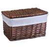 Arthur Cameron - Cesto in vimini foderato con coperchio rimovibile e fodera - perfetto per bagno, soggiorno o camera da letto - Cesto portaoggetti con coperchio, grande scatola portaoggetti (marrone