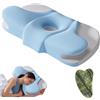 Turiueba Cuscino Ergonomico Cervicale Dormire Antirussamento Cuscini Memory Foam Anti Apnea Notturna Farfalla Miglior Guanciale Ortopedici Bene Braccio Sotto Mal Schiena Federa Sfoderabile e Lavabile +1 Guasha
