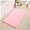 Hiseng Tappetino da Bagno Antiscivolo in Memory Foam, Morbido Assorbente Lavabile per Bagno e Doccia (60x120CM, Rosa)