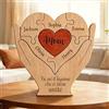 Smile lab Puzzle Personalizzato in Legno Famiglia Festa Della Mamma Idee Regalo Puzzle con Nomi Regalo Donna Uomo Compleanno Natale Anniversario Decorazioni Casa (Cuore)