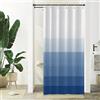 Xiaoterna Moderno e conciso Bianco Blu Colori sfumati Tenda da doccia Estetica astratta contemporanea Tenda da bagno impermeabile Ombre 3D Linee geometriche Decorazione per la casa 90x180cm