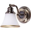 Licht-Erlebnisse Rabalux Esperienze di luce lampada da parete in vetro metallo bronzo per bagno L: 9 cm E14 con interruttore Art Nouveau lampada da parete elegante e antiabbagliante specchio GRANDO