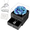 Miofula Festa della Mamma Idee Regalo,Rosa Stabilizzata Vera Regalo Mamma Compleanno,Rosa Eterna con Collana Argento 925 Donna, Migliore Mamma del Mondo, Regali Festa della Mamma, Regalo Collana Donna