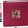 Yopih Album Fotografico Autoadesivo 33x32 cm, Scrapbook Fai da Te con 40 Pagine Bianche, Copertina in Lino, Album Foto per 10x15 13x18 20x25 cm, Regalo Famiglia Matrimonio Viaggi Rosso