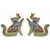 Maria Chiara Marino Set 2 calamite in Legno Artigianali - Animali e Natura - Magnete Frigo Fatto a Mano - Idea Regalo Originale - Gatto, Rana, Papera, Coccinella, Lupo, Cane, Stella Alpina (Gatto)