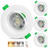 Aulaiyi Faretti LED da Incasso per Cartongesso Dimmerabili 230V, 5W 500LM Faretto Incasso Orientabili Regolabile 3CCT, IP44 Faretti LED Soffitto Ultrasottili per Bagno, Foro Ø68-80mm, Set di 3 Bianco