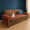 Farè - Runner Copriseduta Divano Impermeabile con Copribraccioli e Tasche Organizer - Copridivano Universale Antimacchia - Ideale per cani, gatti e bambini - Armor Mattone