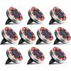 btfarm 10 Pezzi Luci Solari da Giardino, 8 LED Faretti Sepolta Solari a Led da Esterno, Impermeabile Lampade Faretto Solare da Terra per Prato Vialetto Paesaggio Patio, Rosso