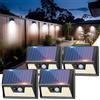 vighep Luce Solare Led Eesterno, 4 Pezzi 3 Modos Faretti Solari a Led da Esterno, IP65 Impermeabile Lampada Solare da Esterno con Sensore di Movimento per Giardino Ponte Garage
