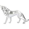 Zyqixluk Statua di Lupo in Resina Scultura,Astratta Sculture, per la casa Statue, di Animali Moderna Decorazione Geometrica per la casa Figurina Centrotavola Ornamenti per Il Soggiorno,Argento