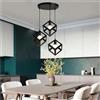 Kovalmax® Lampadario a sospensione industriale lampada da soffitto 3 cubi cubo 3d nero lp