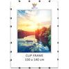 MG Design Cornice Clip 100 x 140 cm - a giorno senza cornice con vetro acrilico e pannello HDF, verticale o orizzontale, per foto, poster, certificati e puzzle