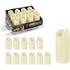 Dorunova Lumino Lumini Cimitero Candele Led Batteria Finte Fiamma Oscillante 365 Giorni Finte, Elettrici Durata Votivo Sostituibile (Avorio, Alt. 11 cm, 12 Pezzi)