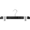 Mainetti Appendini per Gonne, Pantaloni Uomo Donna, Grucce in Plastica Salvaspazio, con Clip Antiscivolo in Metallo, Effetto Venature Legno, Made in Italy, Set 10 Pezzi (Nero, gancio zincato, 38 cm)