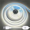 STHomedeco Striscia LED COB 5V USB 8mm Adesiva, Dimmerabile Interruttore Tattile Tagliabile Ogni 25mm per Cucina Armadio TV Retroilluminazione (4500K, 3M)