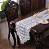 TTBDDM Runner, Runner da Tavola in Pizzo, Runner Decorazione Tavolo, Runner Elegante Tovaglia, per matrimoni, festival, decorazioni per la casa, decorazioni per la tavola 40x120 cm, Bianco con Filo Oro