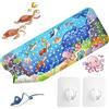 Solyxis Tappeto Doccia Antiscivolo per Bambini, 100x40 cm Tappetino antiscivolo Doccia, con 2 Ganci, Senza BPA, Antimuffa, Lavabile in Lavatrice, per Vasca & Doccia, Blu