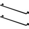 ML DESIGN modern living ML-Design Set di 2 Appendiabiti Porta Asciugamani Attacco a Parete 110x12 cm in Acciaio Nero da Bagno Cucina Soggiorno Balcone Camera da Letto Porta Salviette da Muro Salvaspazio Peso Supportato 50 kg
