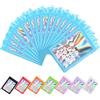 Plaphy 100 Bustine Mylar Olografiche con Zip e Finestra, Sacchetti Olografici in Alluminio Richiudibili, Buste Ermetiche Colorate per Alimenti e Confezionamento (Blu, 7 x 10 cm)