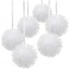 MIJOMA Poms in tulle bianco, 30 cm, decorazione con gancio in nastro di tessuto, per matrimoni, baby shower, cameretta dei bambini, feste, fai da te, decorazioni da appendere in poliestere, set in