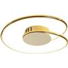 SAIVITT Lampadario Plafoniera con telecomando creativo Camera da letto LED ovale dorata Cromo Lampada da soffitto salotto Dimmerabile Anello rotondo Plafoniere Sale da pranzo Cucine Illuminazione moderna 53cm