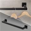 ML DESIGN modern living ML-Design Appendiabiti Porta Asciugamani con Attacco a Parete 60 x 12 cm in Acciaio Nero per Bagno Cucina Soggiorno Balcone Camera da Letto Porta Salviette da Muro Salvaspazio Peso Supportato 50 kg